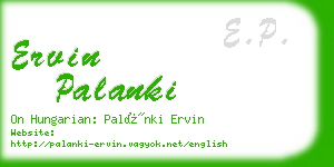 ervin palanki business card